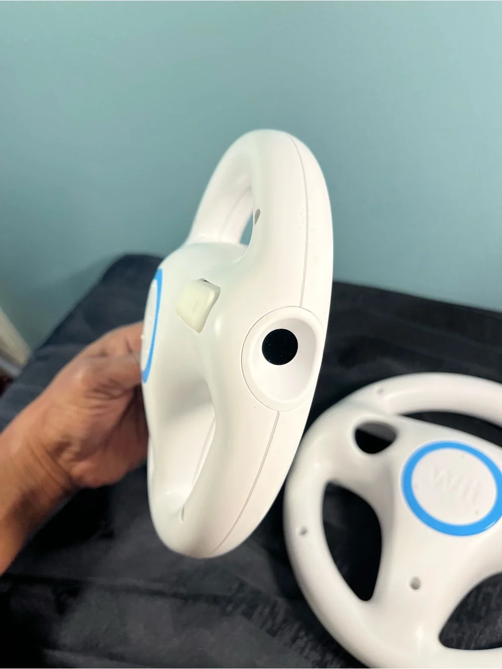 2 Pack Nintendo Wii Racing Wheel for Mario Kart Official OEM Controller Whites